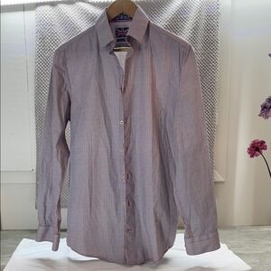 Soul‎ of London Men's Button Down Shirt Semi Fitted Geometric Print Cotton